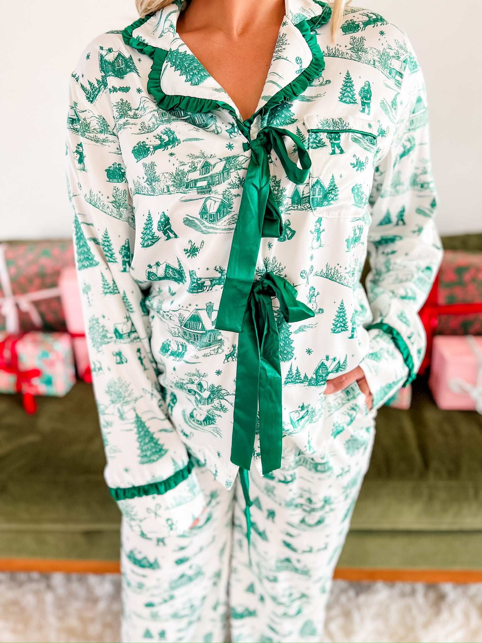 Winter Wonderland Toile Pajama Set