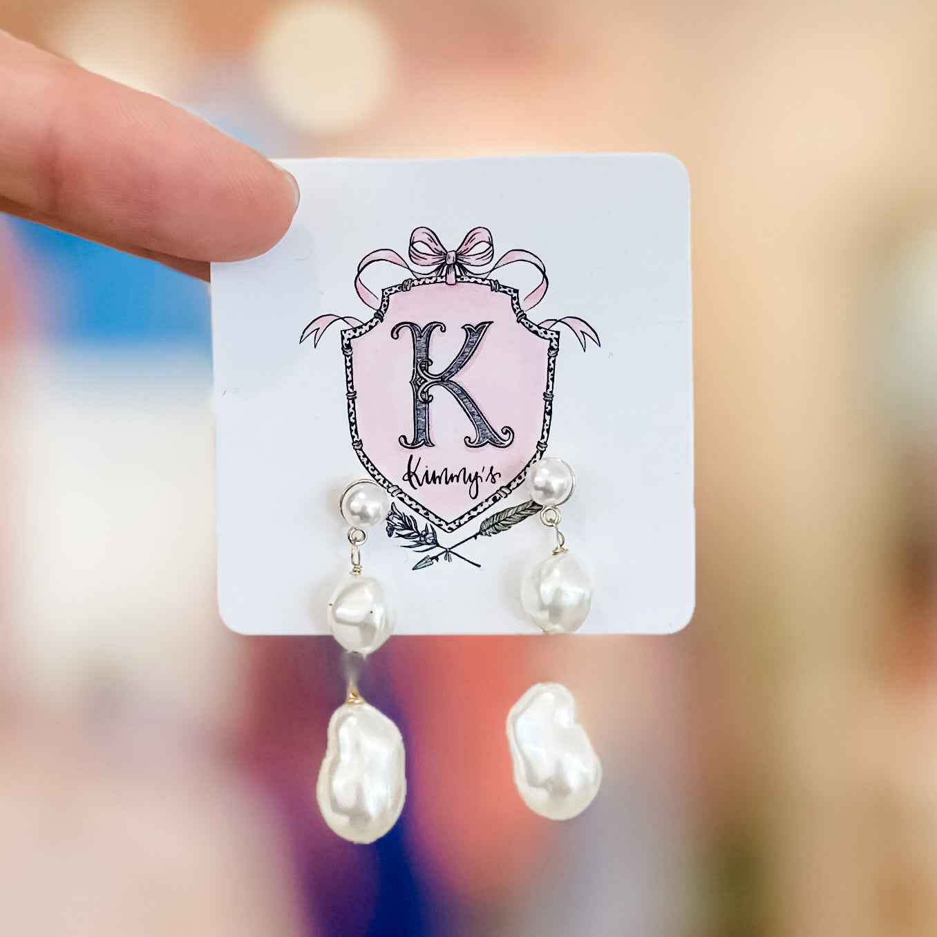 Misshaped Pearl Dangle Studs