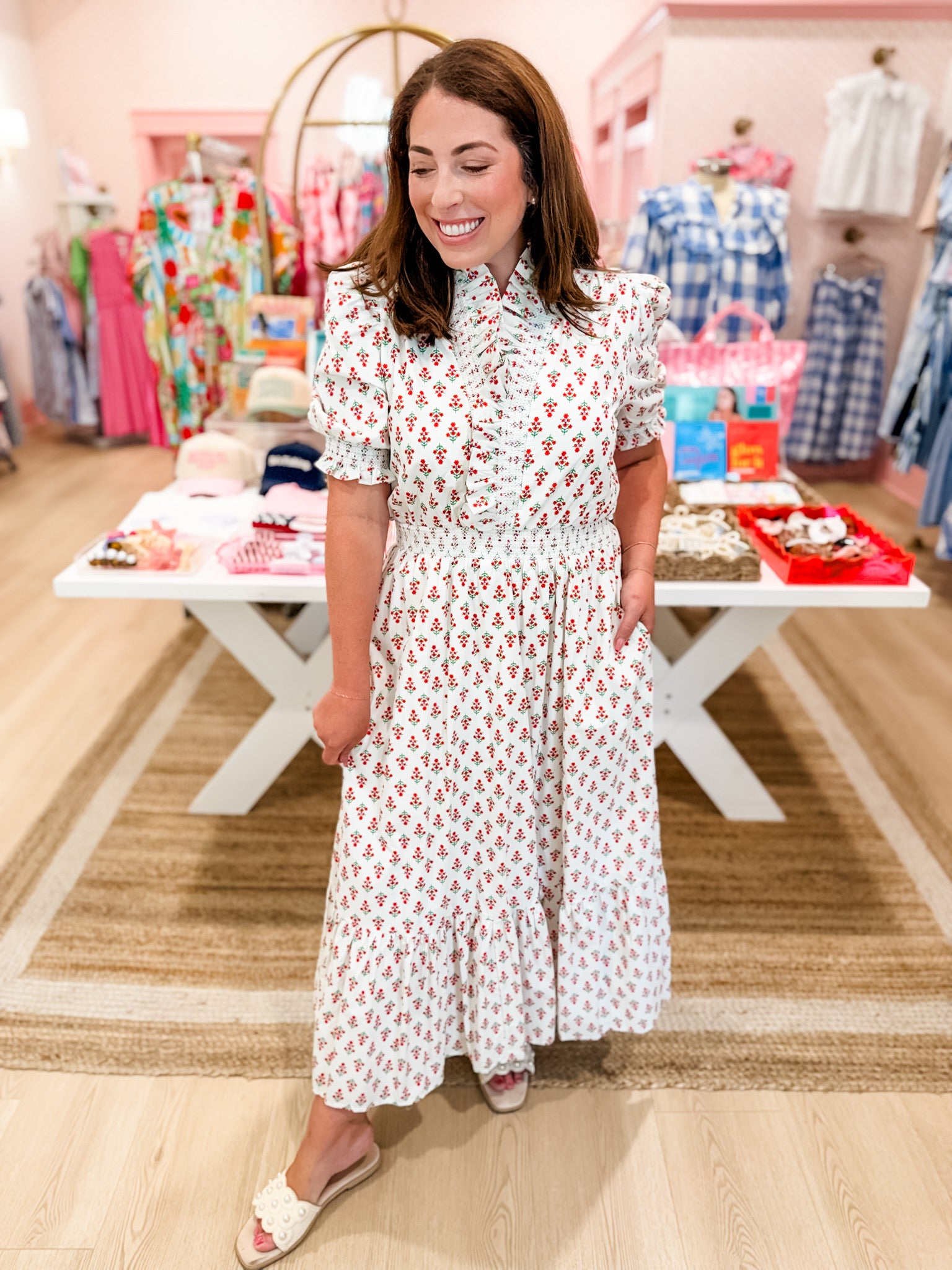 KARLIE Petite Petals Midi Dress