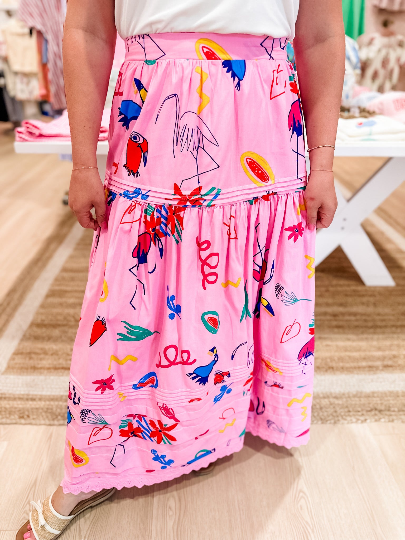 KARLIE Flamingo Fiesta Skirt