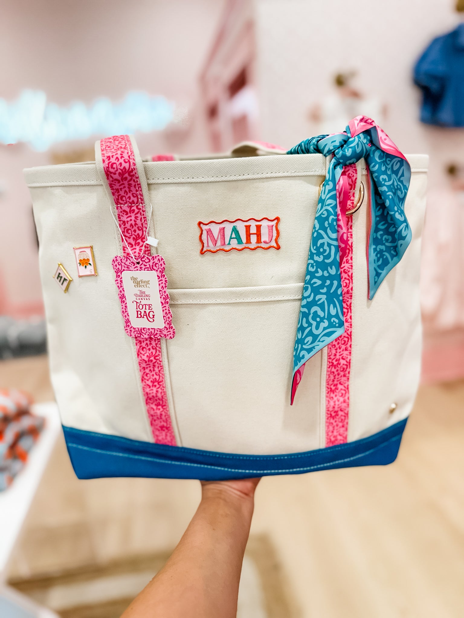 The Darling Canvas Tote Bag–It's Mahj Time