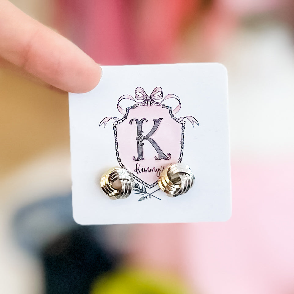 Gold Dipped Silver & Gold Knot Studs