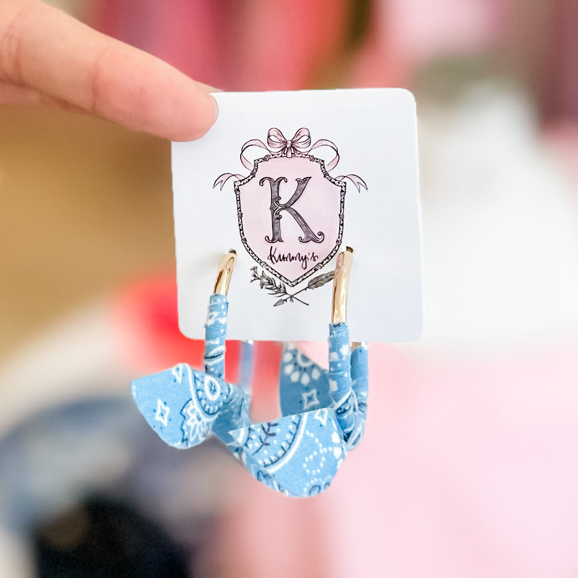 Gold Bandana Blue Hoops
