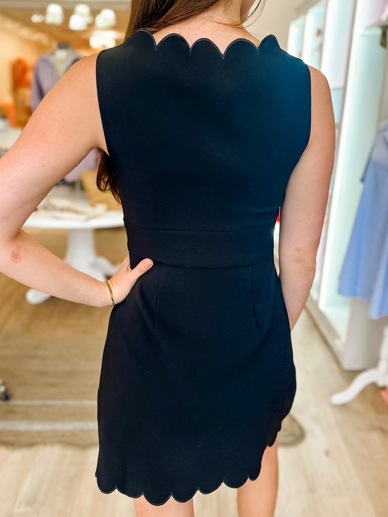 Little Black Scallop Dress