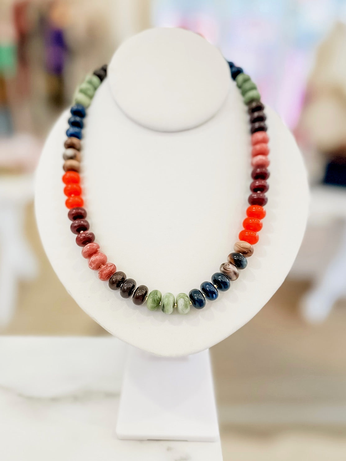 Everyday Beaded Necklace- Fall Tones