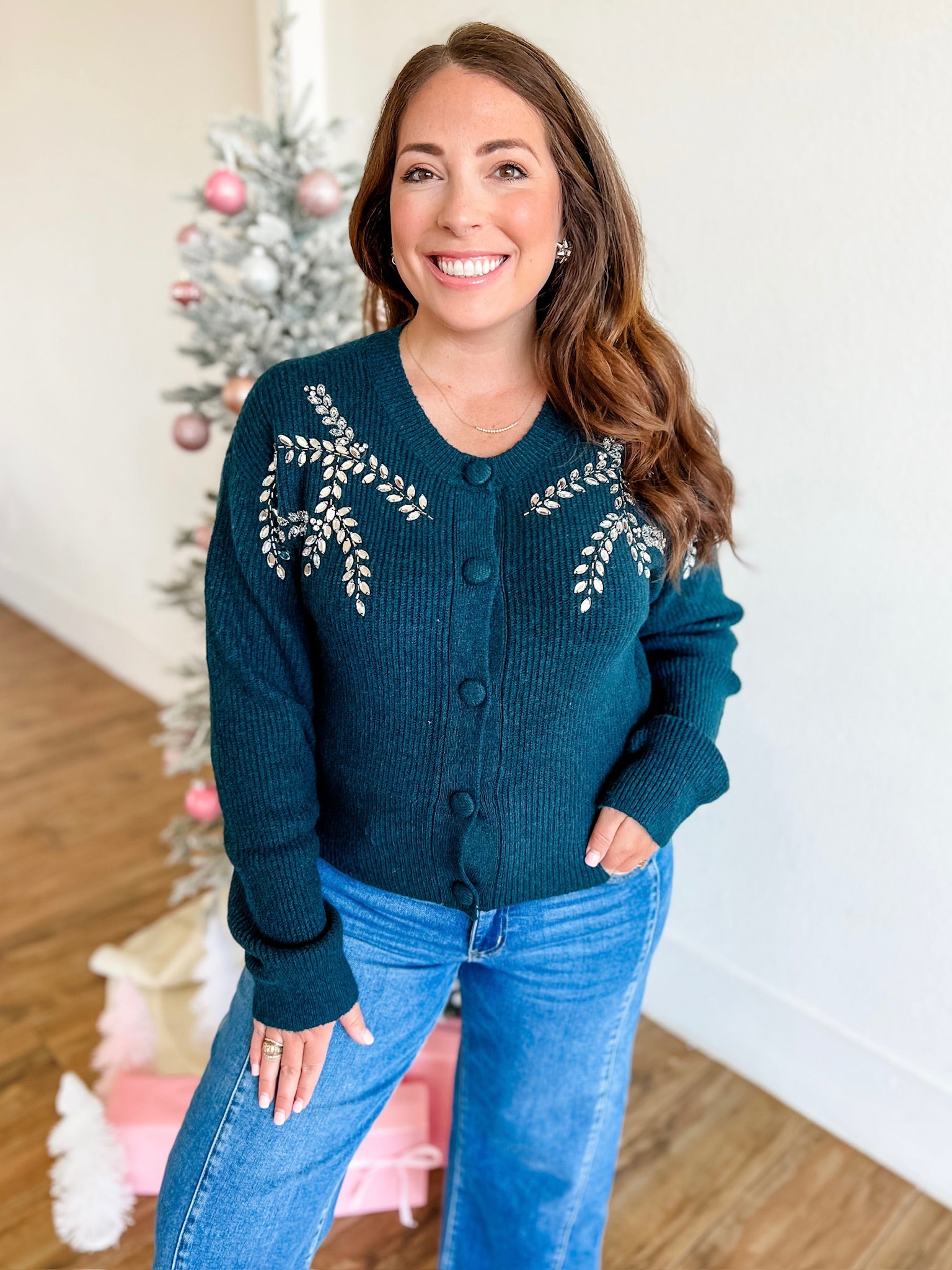 The Holly Jolly Glimmer Cardigan
