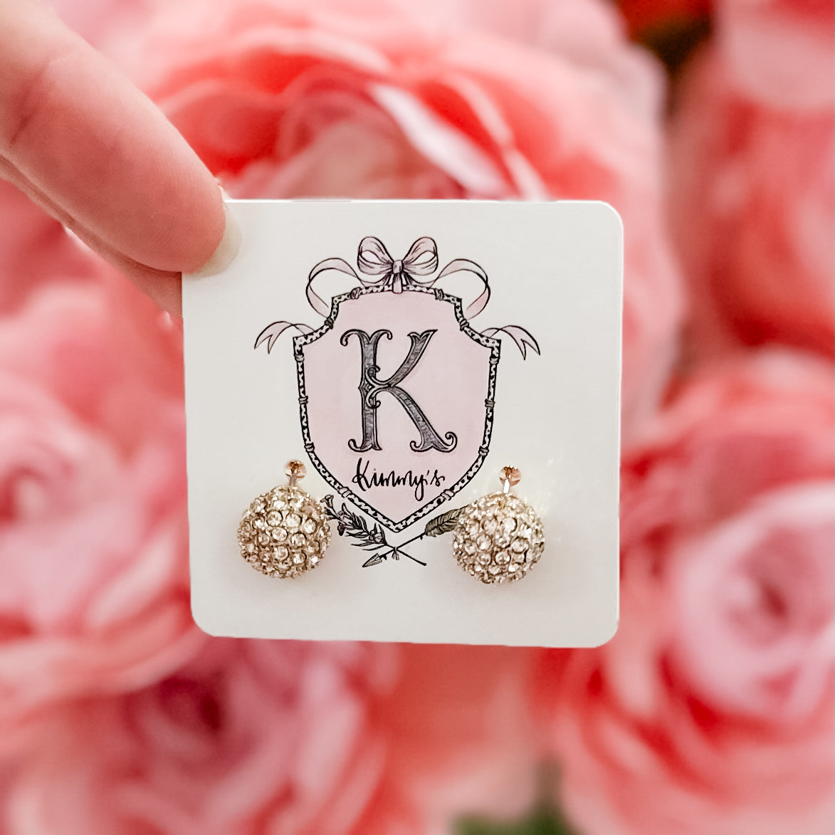 Double Stud Earring with Crystals