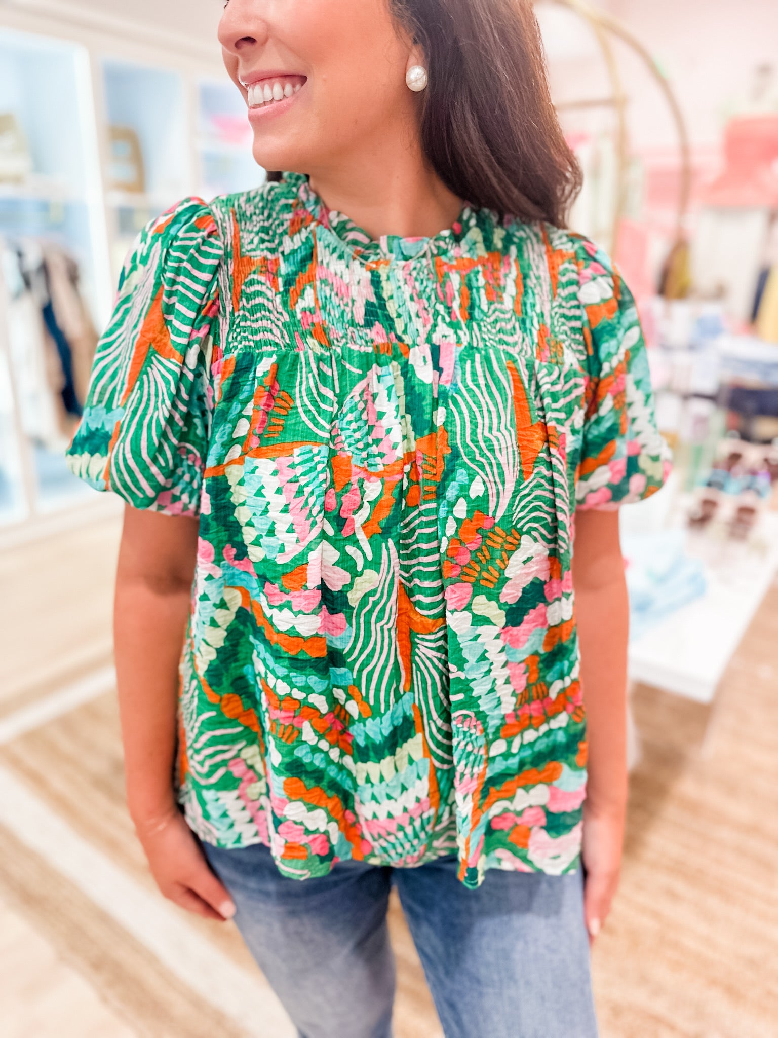 Tropical Abstract Blouse