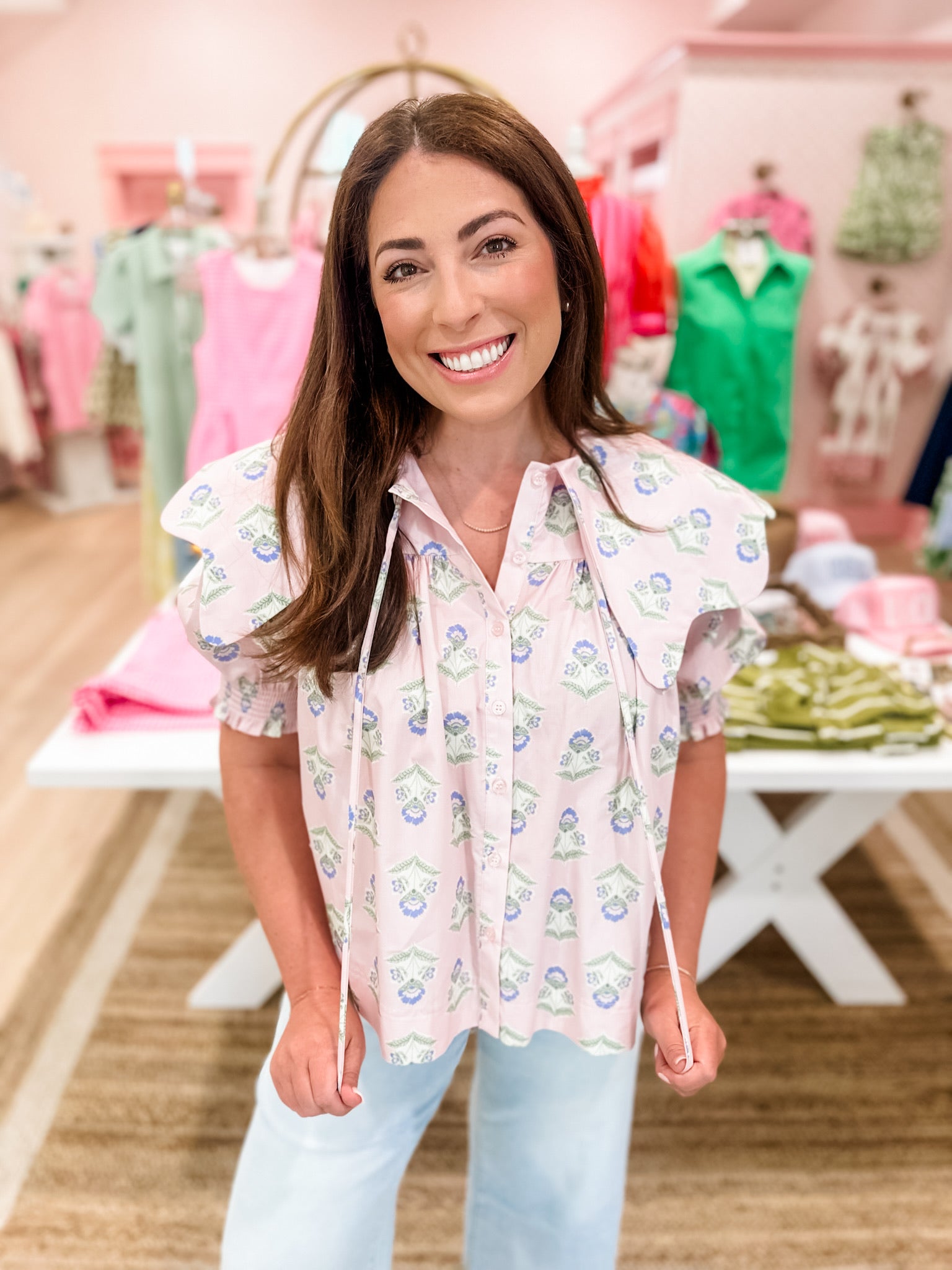 KARLIE French Floral Top