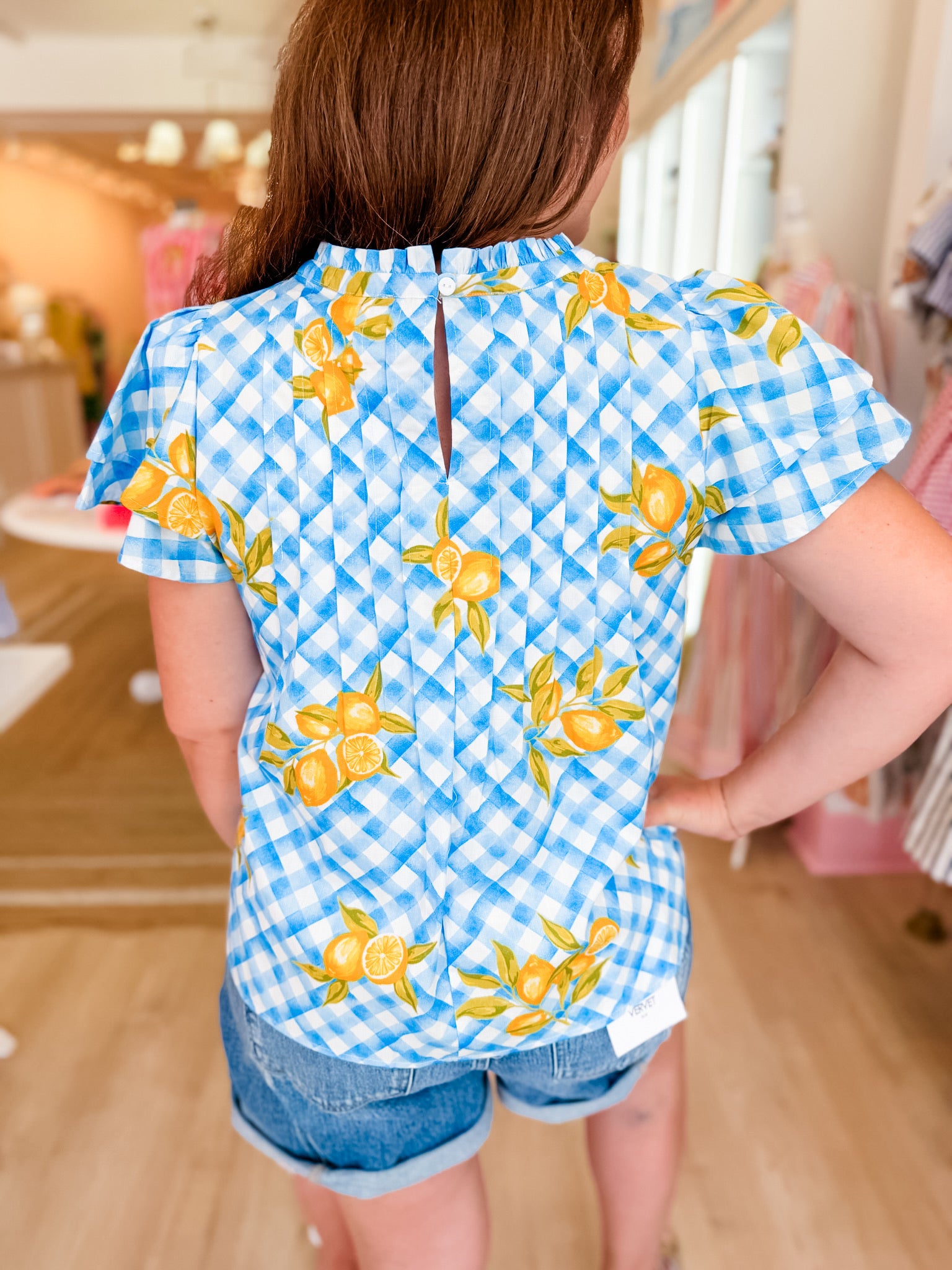 Lemon Twist Gingham Top