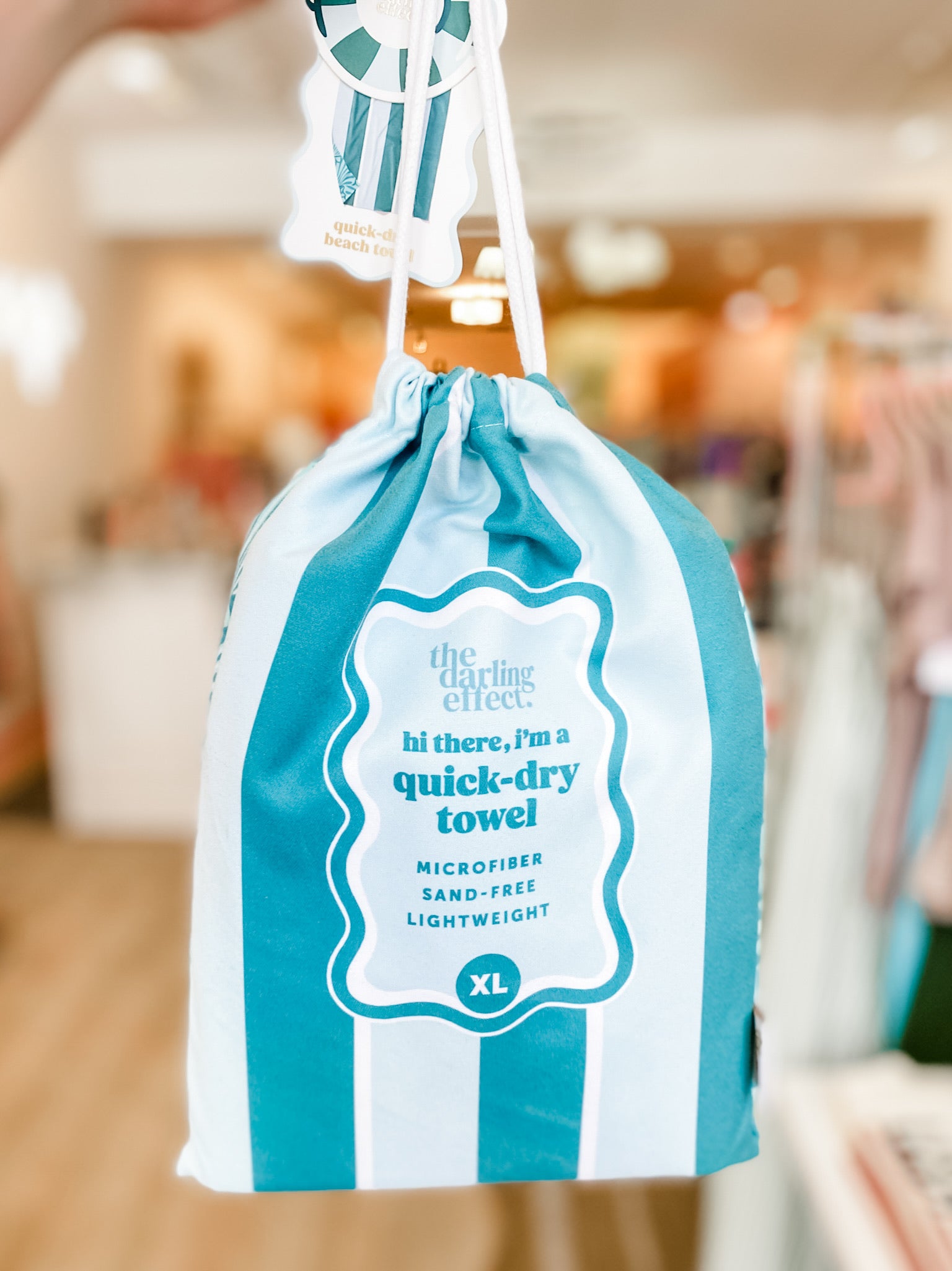 Quick-Dry Beach Towel- Sicily Stripes Teal