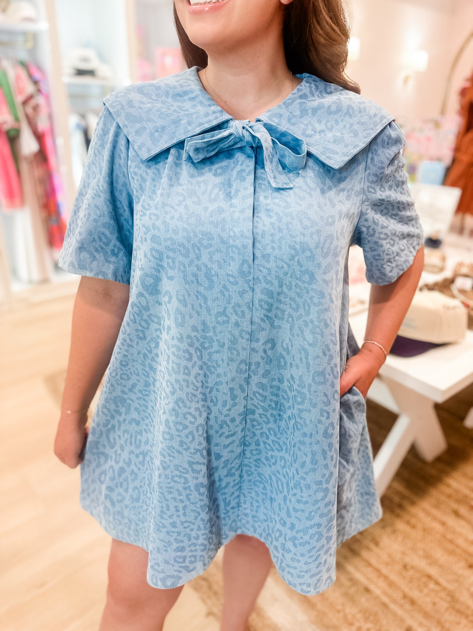 Spotted in Denim Dress