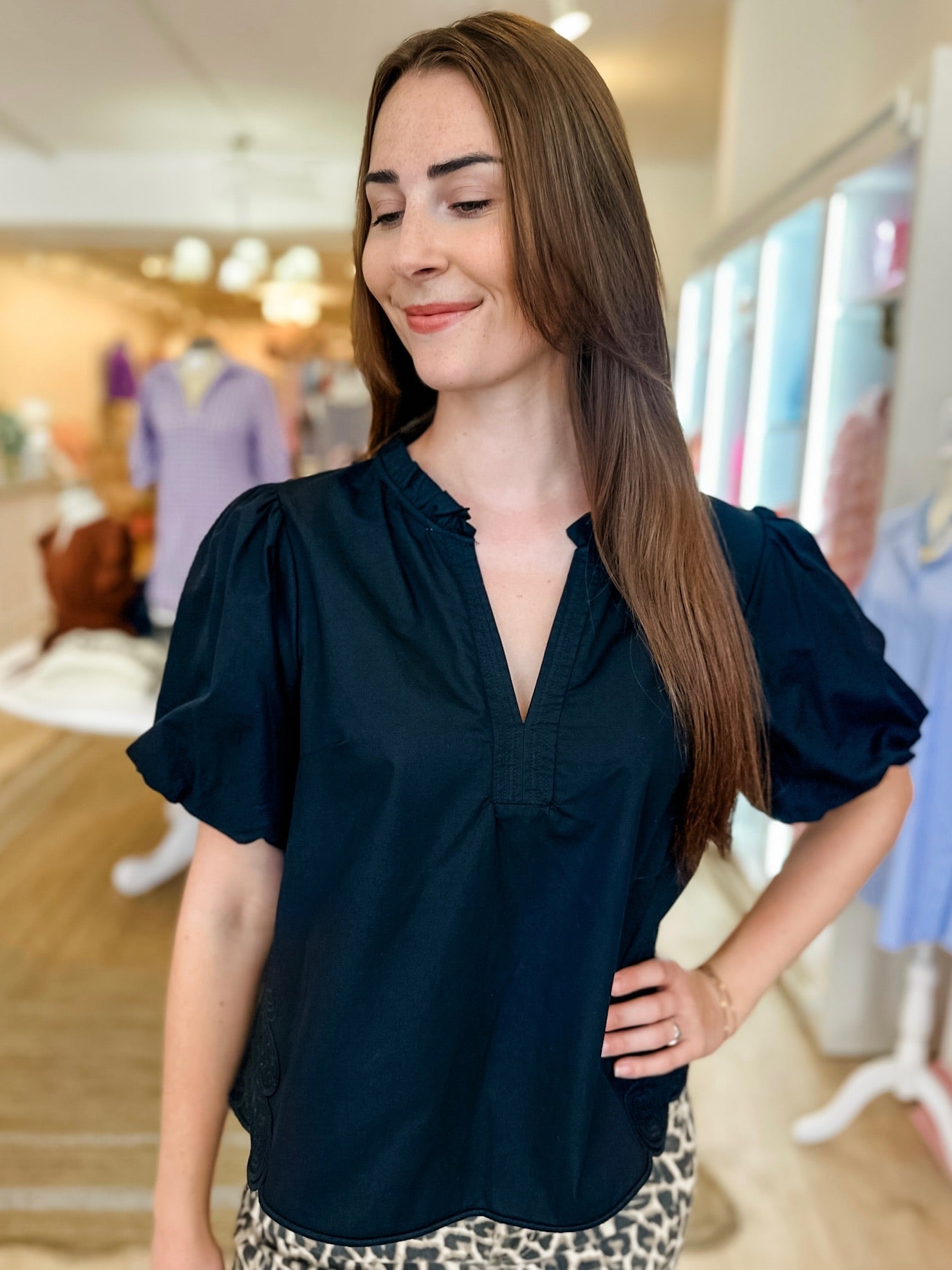 Daily Anchor Blouse- Black