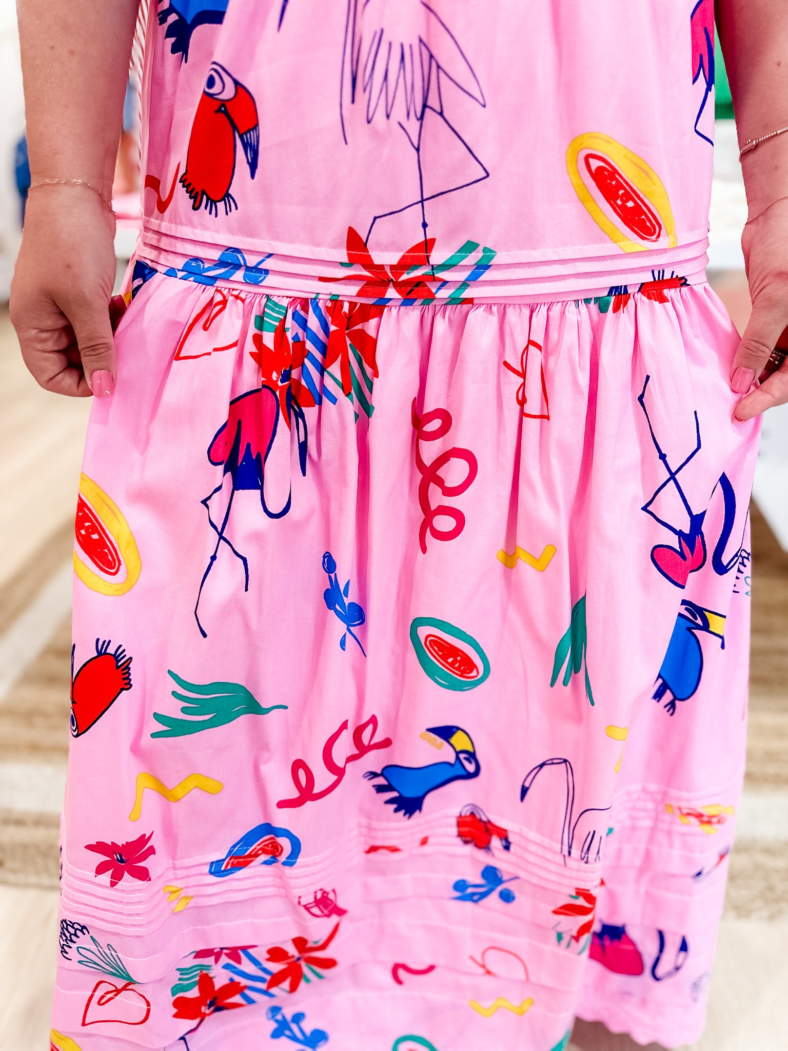 KARLIE Flamingo Fiesta Skirt