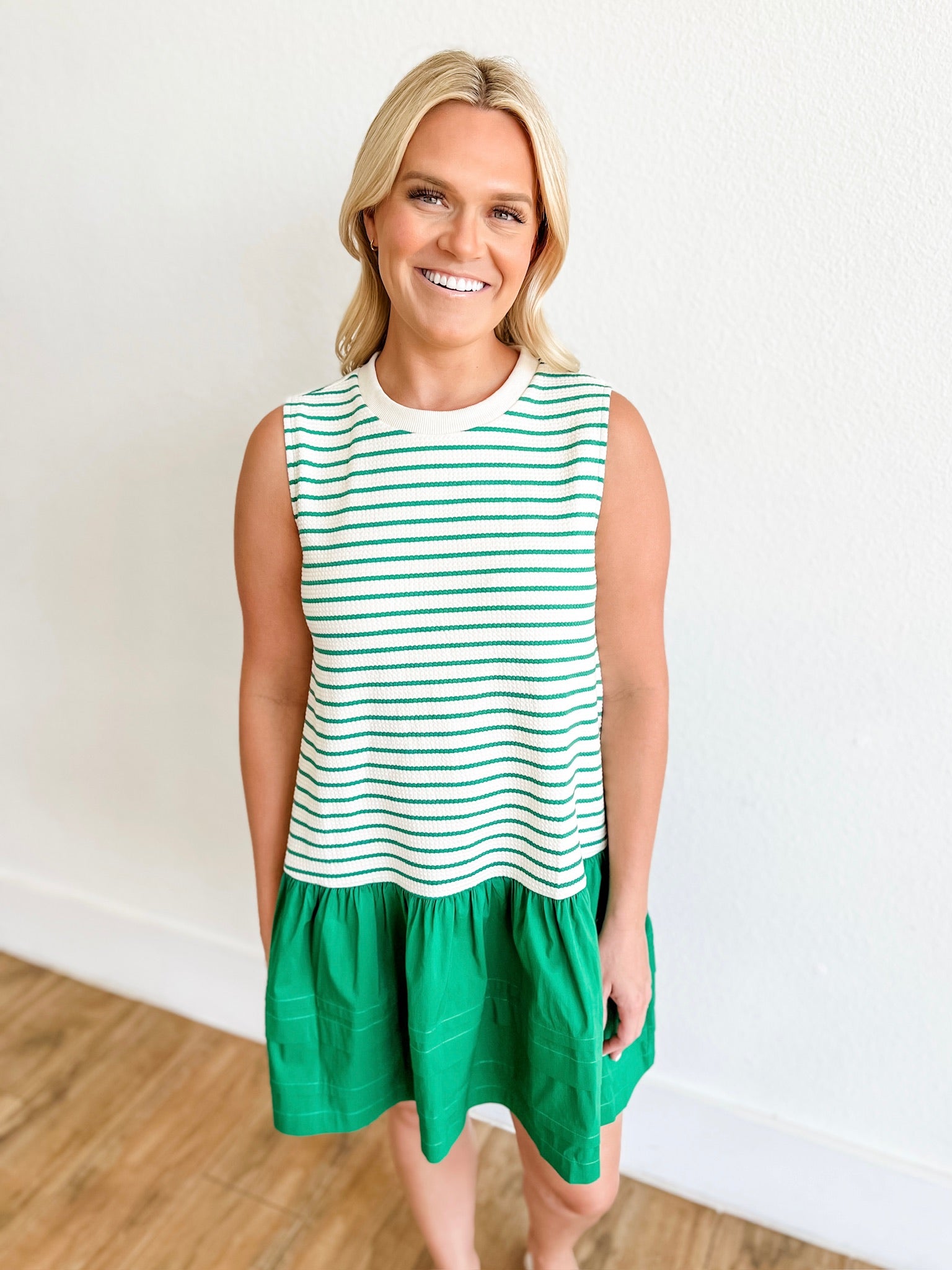 A Fine Line Dress- Green