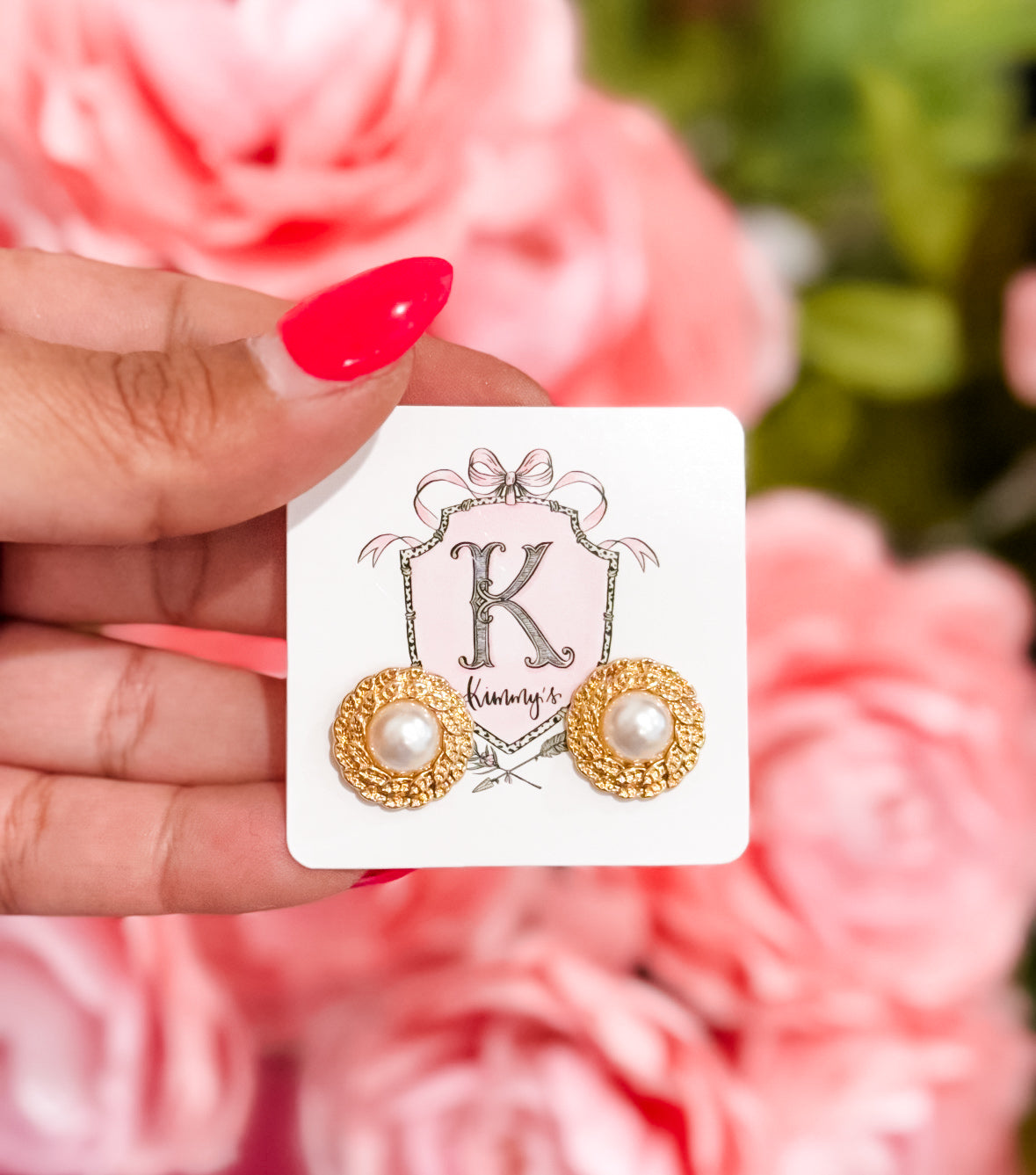 Pearl Studs Dressed in Gold