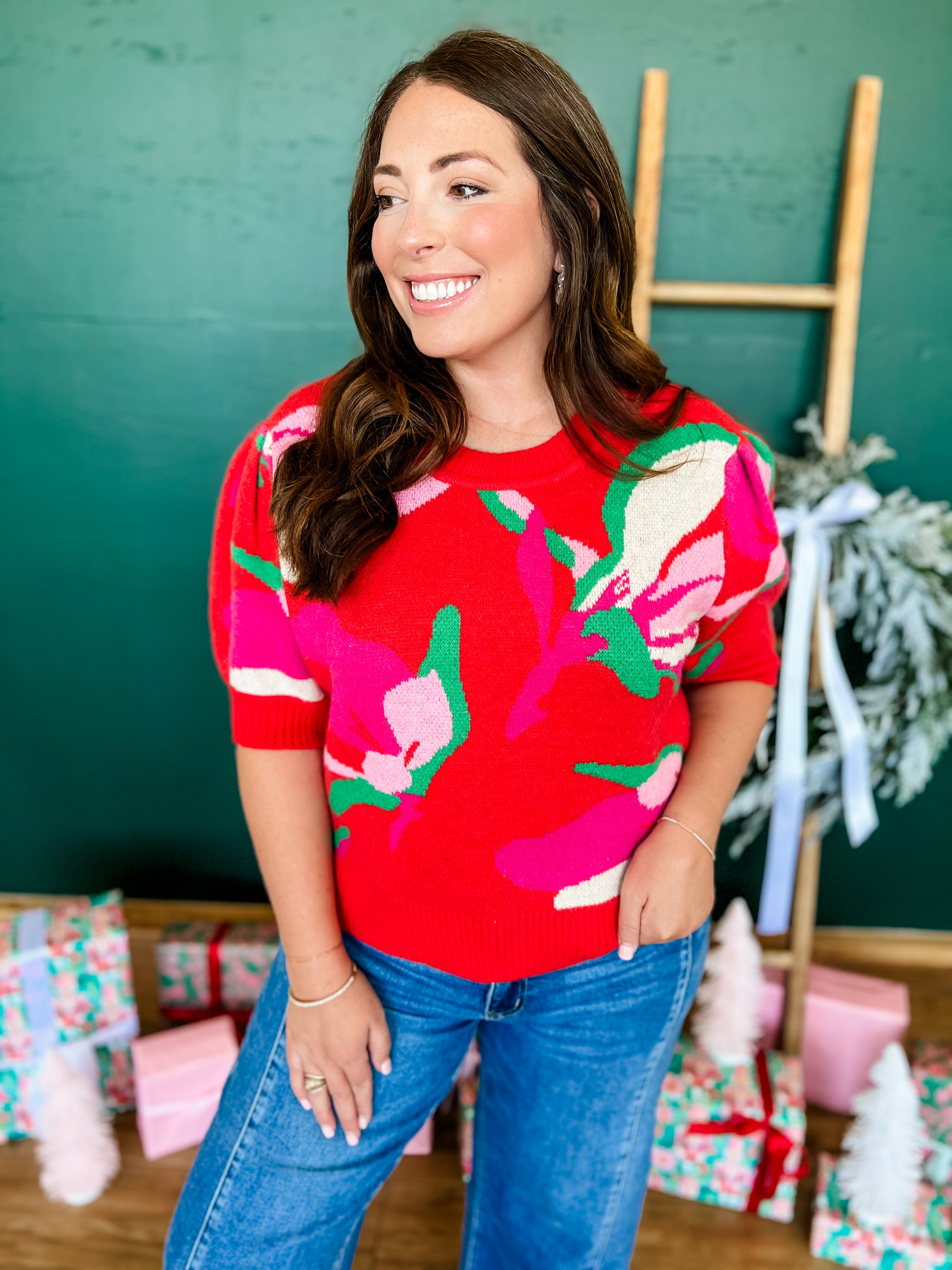 Holiday Florals Sweater