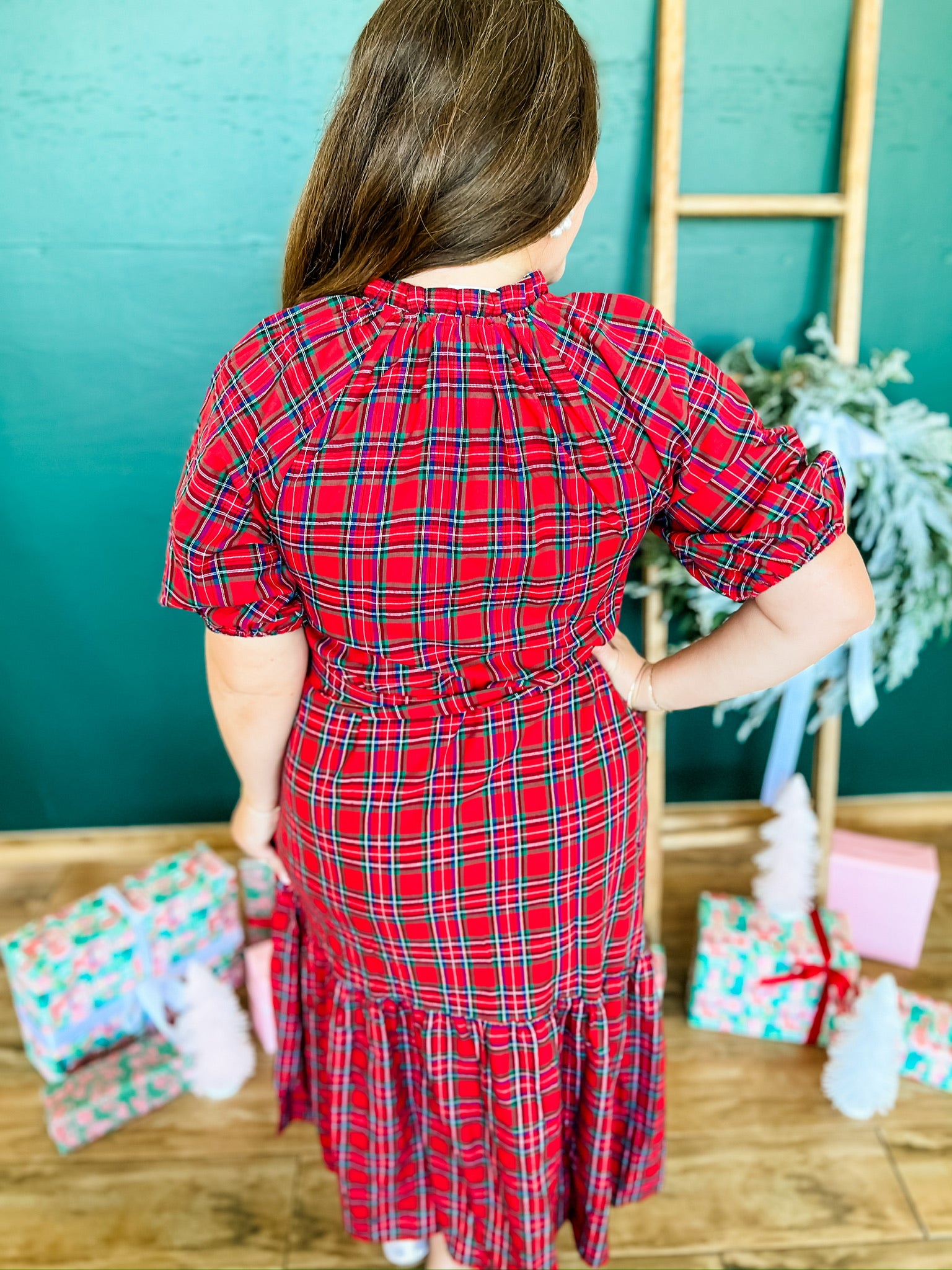 Merry and Bright Plaid Dress