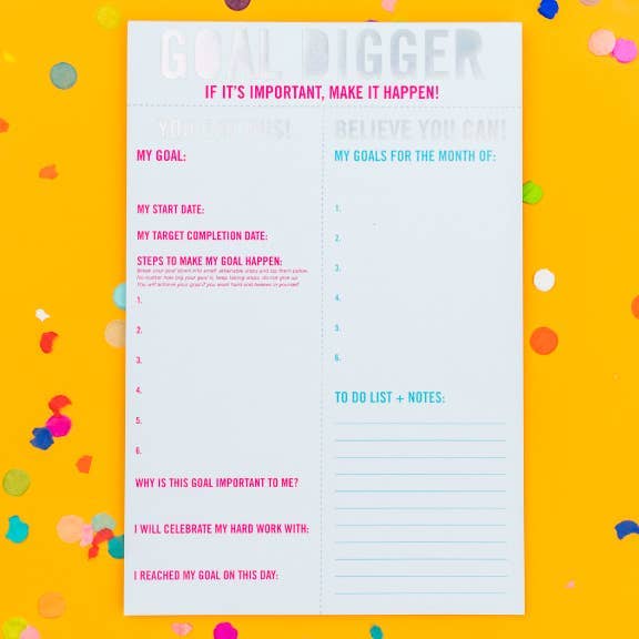 TAYLOR ELLIOTT DESIGNS Goal Setting Notepad- "Goal Digger"