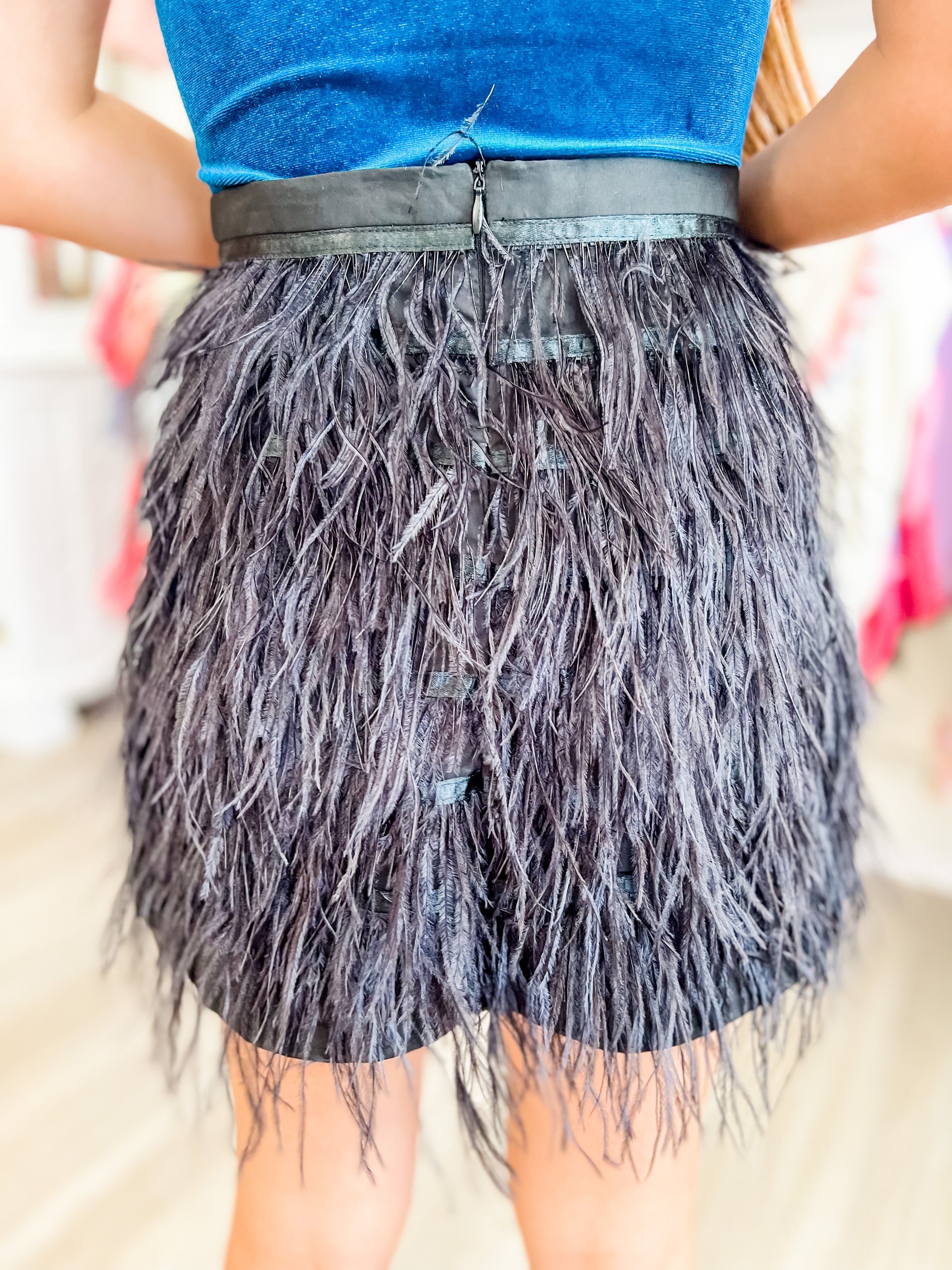 Queen of Sparkles Black Feather Skirt