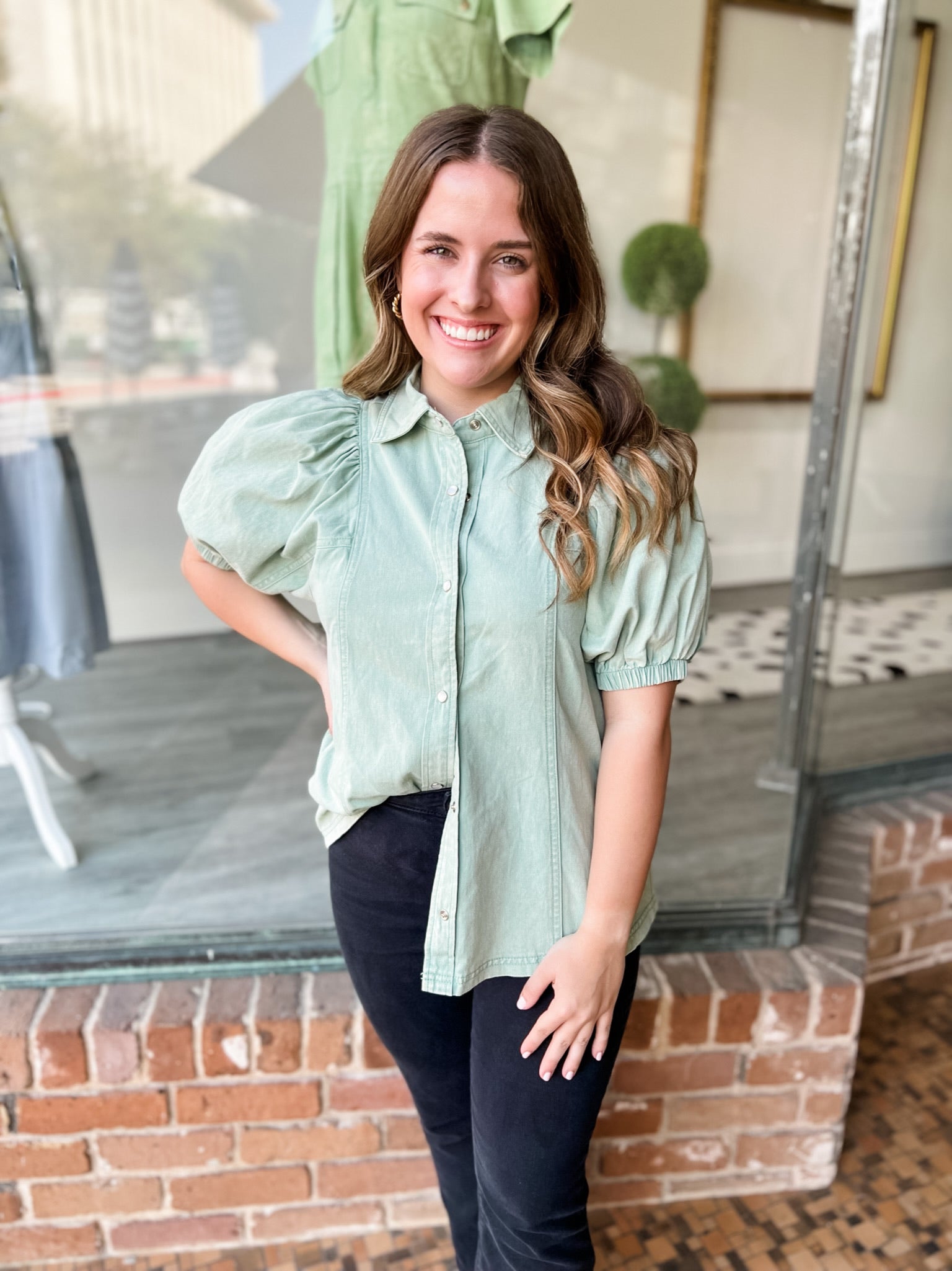 Lucky Me Chambray Blouse