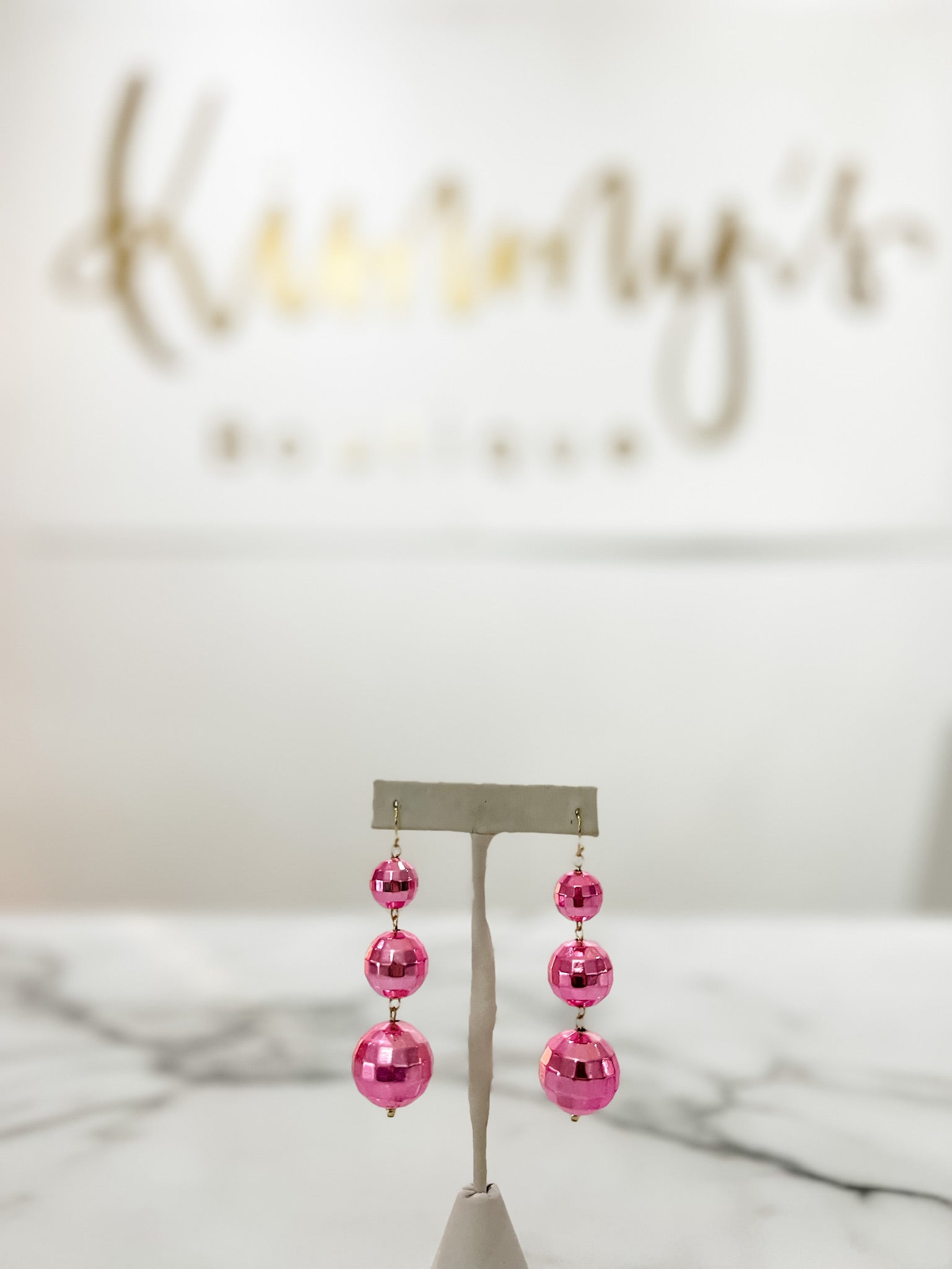 Disco Diva Earrings - Pink