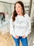 QUEEN OF SPARKLES WHITE PAILLETTE CHEERS QUEEN SWEATER
