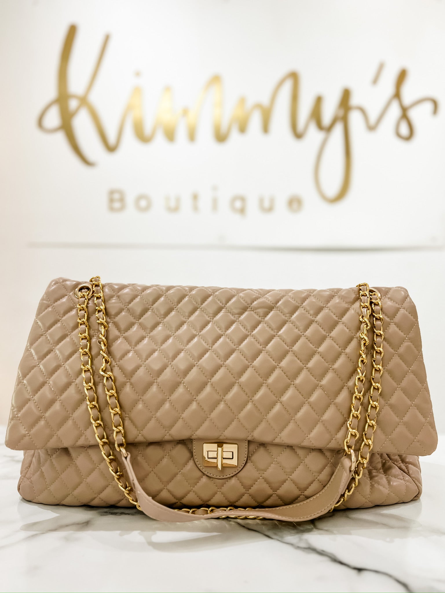 Large Favorite Quilted Bag - Nude