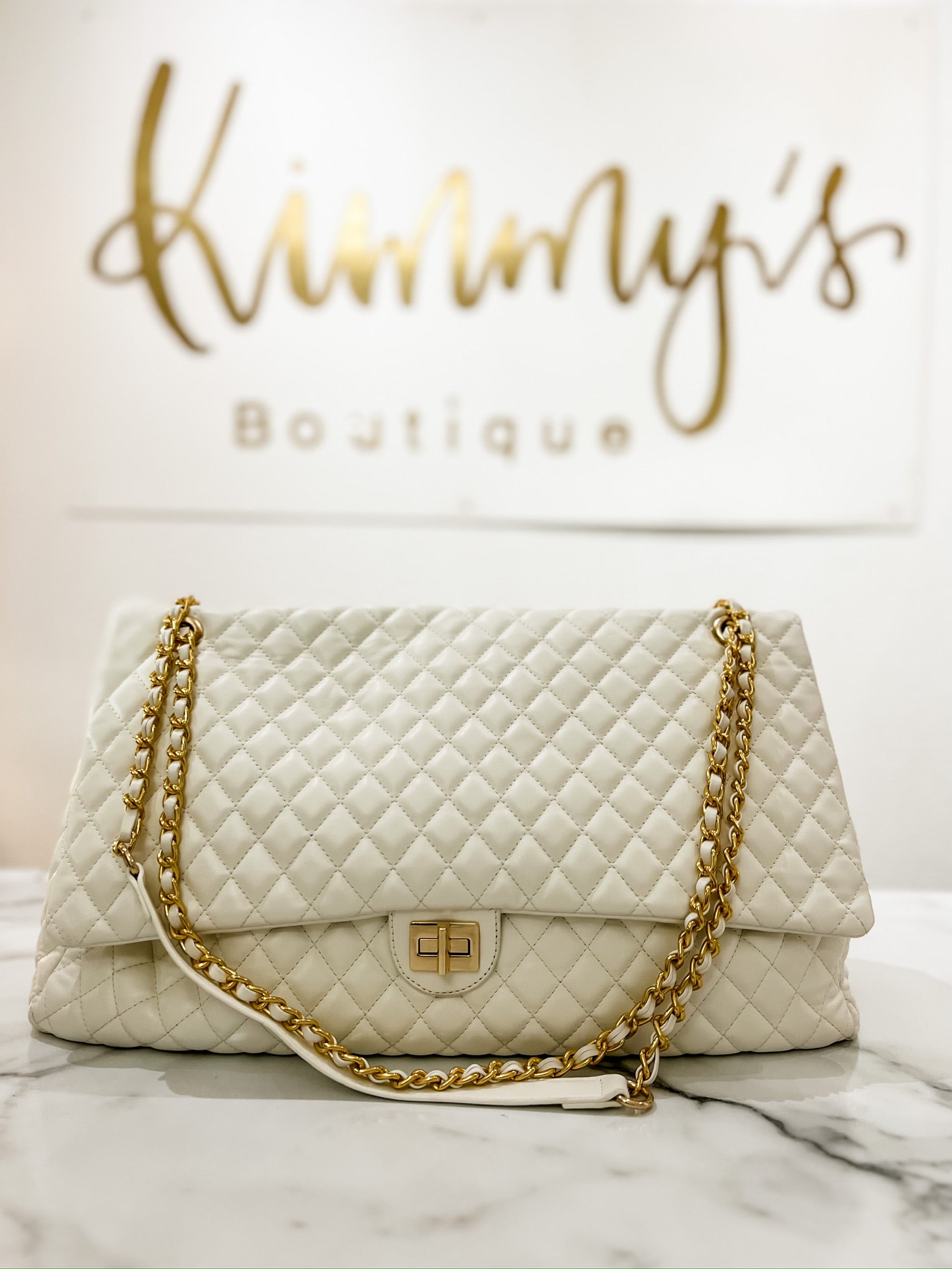 Large Favorite Quilted Bag - White